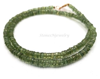 Collana di perline lisce in apatite verde, collana di perline in apatite verde naturale, gioielli in apatite, collana di perline in apatite, regalo