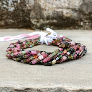 Multi Tourmaline Smooth Rectangle Beads, Fancy cut TOURMALINE, Multicolor Tourmaline Gemstone Beads, Natural Tourmaline Beads,Tourmaline 13"