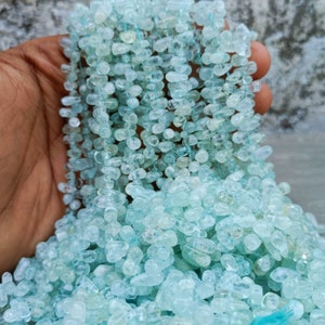 Cuentas de aguamarina lisas en forma de gota, cuentas de aguamarina con forma de gota lisa AAA, cuentas de aguamarina en forma de lágrima, 13 pulgadas