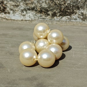 Perlas de concha blanca redondas, Perlas de concha redondas brillantes, Perlas de concha de grado A de alta calidad, Perlas de concha amarillas redondas para hacer joyas