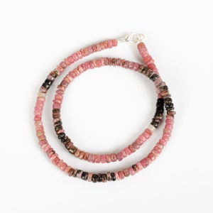 Pink Tourmaline Beaded Necklace, October Birthstone Gift For Her, Tourmaline Tyre Necklace, Pink Tourmaline Gemstone Tyre Beaded Jewelry,