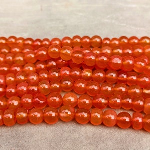 Carnelian Smooth Rondelle Beads, Natural Carnelian Beads, Handmade Plain Gemstone Beads, AAA Carnelian Gemstone For Jewelry Making Beads 16&quot;