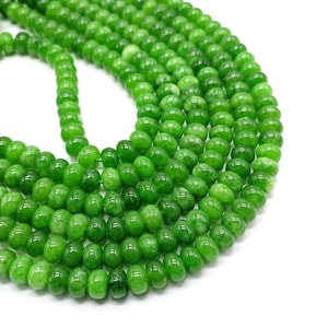 Green Quartz Smooth Rondelle Beads, 8mm Green Quartz Beads, Gemstone Loose Beads, Green Quartz Wholesale Beads Making Jewelry Craft, Sale