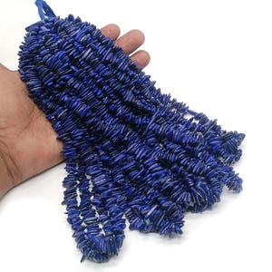 Natural Lapis Gemstone Lazuli Polished Slice Beads, Blue lapis Smooth Uncut Chip Beads, lapis Flat Slice Raw Bead For Jewelry Making Craft
