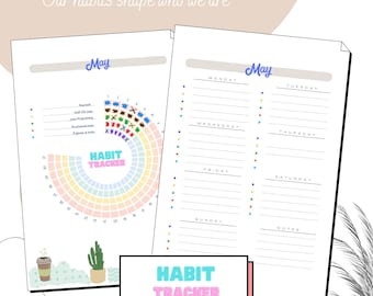 Circle Daily Habit Tracker, Calendario del monitoraggio delle abitudini, Diario delle abitudini, Traccia della routine, Tracciamento delle abitudini di routine, Traccia delle abitudini quotidiane