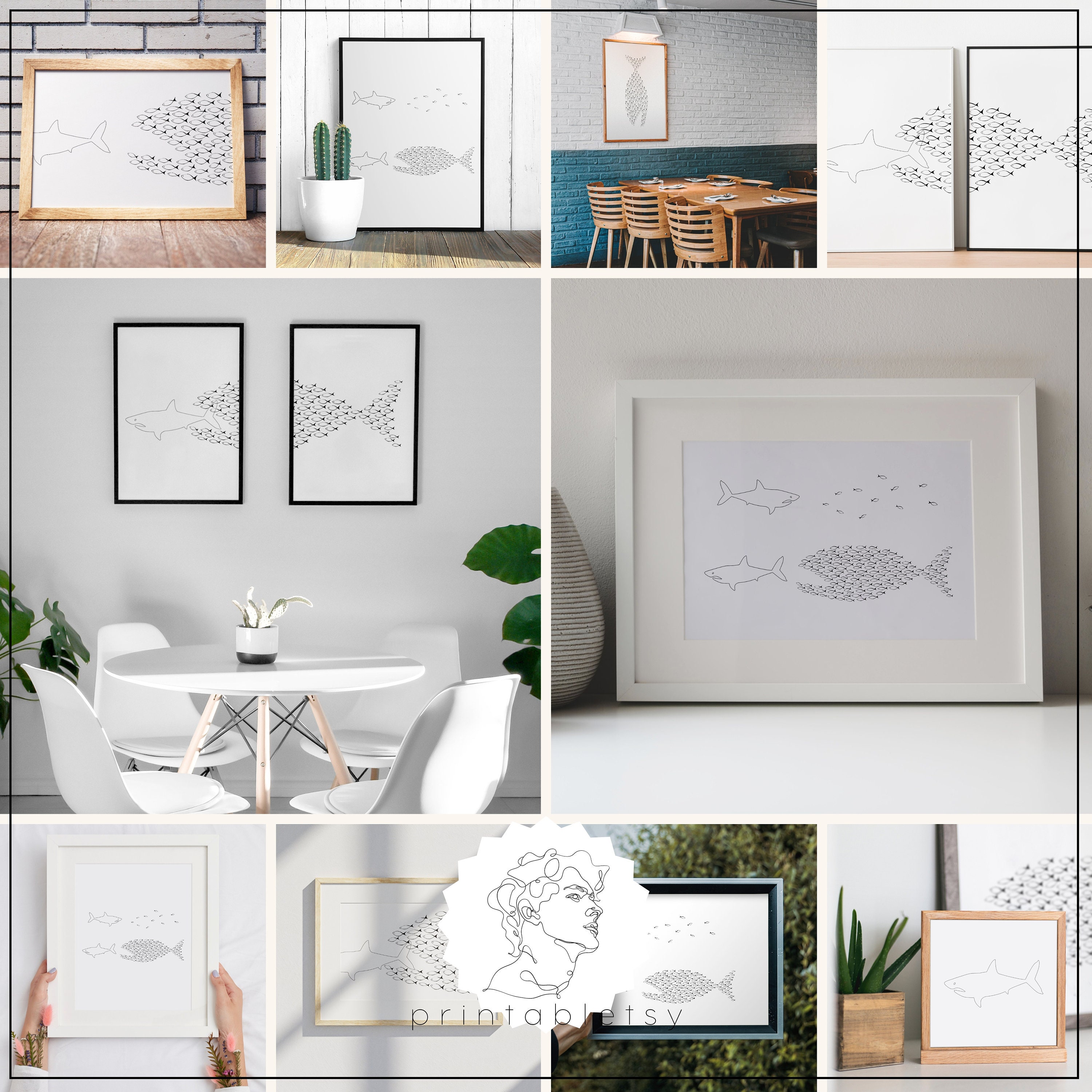 Organize Printable Art, Big Fish Wall Art, Motivational Digital Arts, Motivation Art, Gym