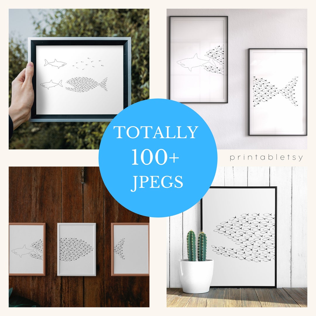 Organize Printable Art, Big Fish Wall Art, Motivational Digital Arts, Motivation Art, Gym