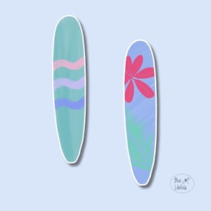 Set surfplankautobumperstickers, esthetische surfplankstickers, kleurrijke surfsticker voor busje, waterfles, beker, laptop,