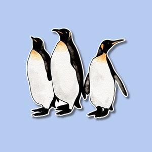 Pegatina de pingüino, calcomanía de pingüino de acuarela, linda pegatina artística, regalo por menos de $20