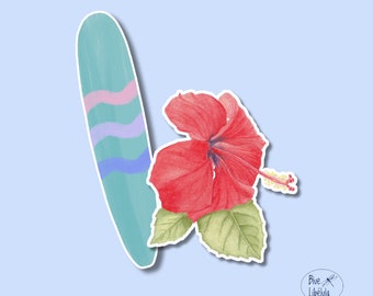 Una Tabla De Surf Con Flores De Hibisco Y Hibisco. | Foto Premium - Foto 9