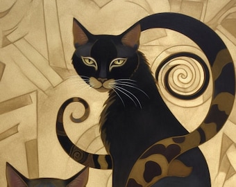 Art Deco Cats