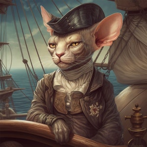 Captain Basil: The Sphynx Pirate Cat