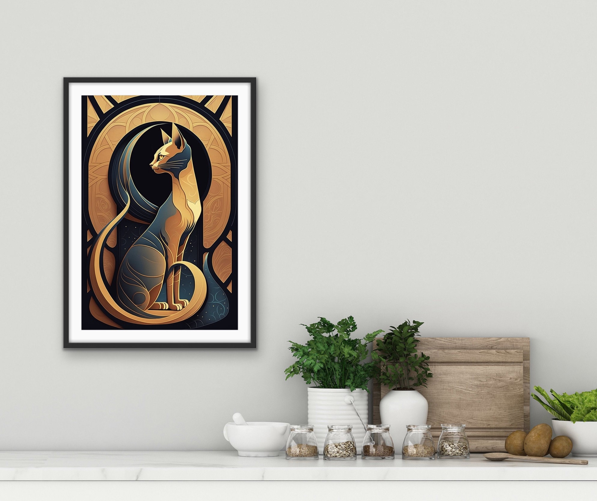 Art Deco Cat V 3 Etsy