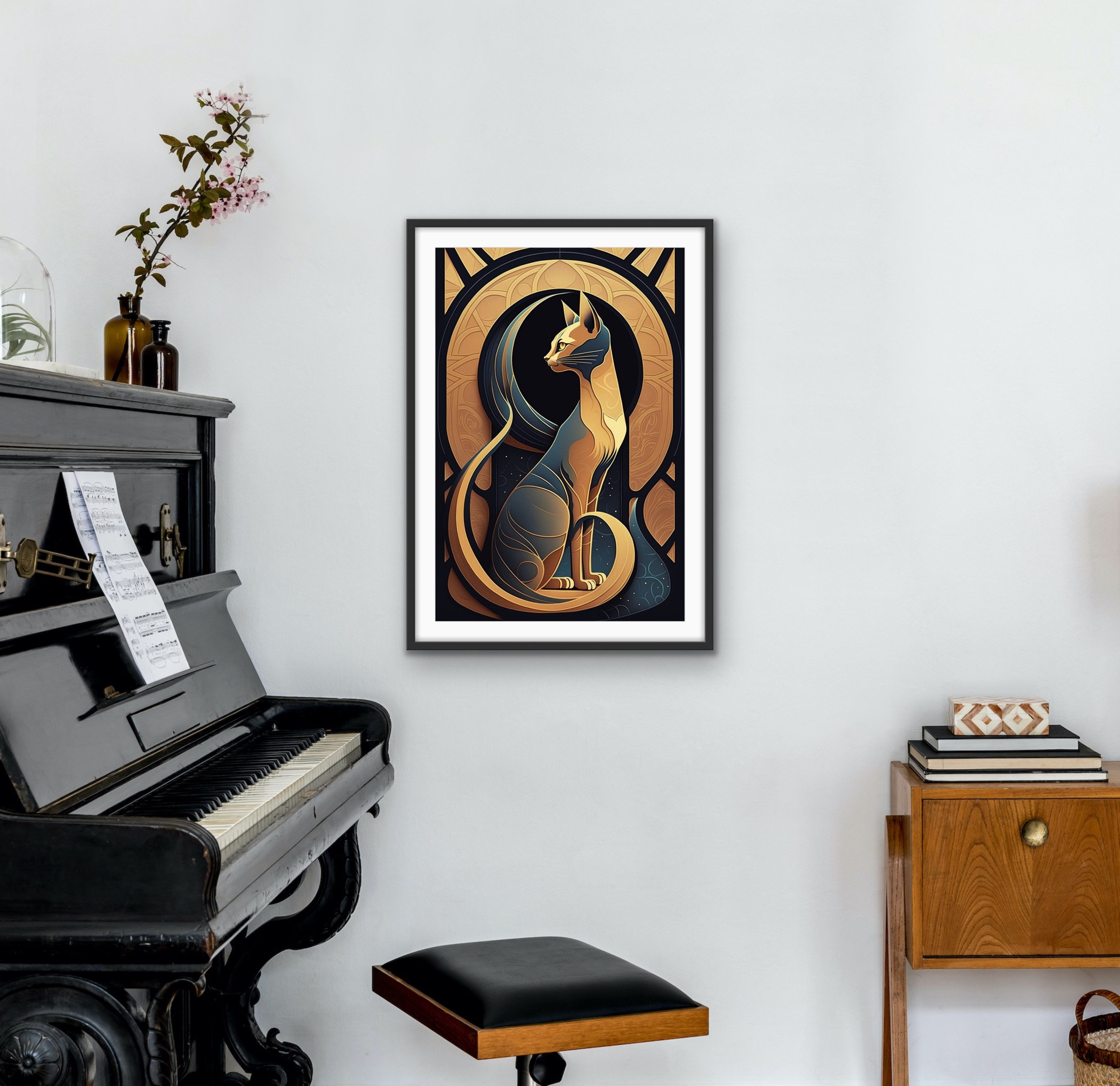 Art Deco Cat V 3 Etsy