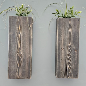 Set of 2 Modern Farmhouse Wood Planters