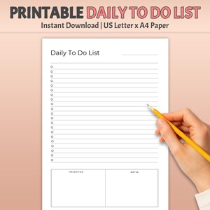 Printable To-Do Liste: Minimalistischer Planer, A4/Letter (Digitaler Download)