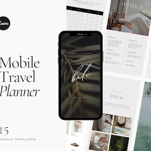Ultimate Travel Planner & Itinerary Mobile Template | Canva Template, Travel Template Customisable Digital Download Holiday Vacation Trip