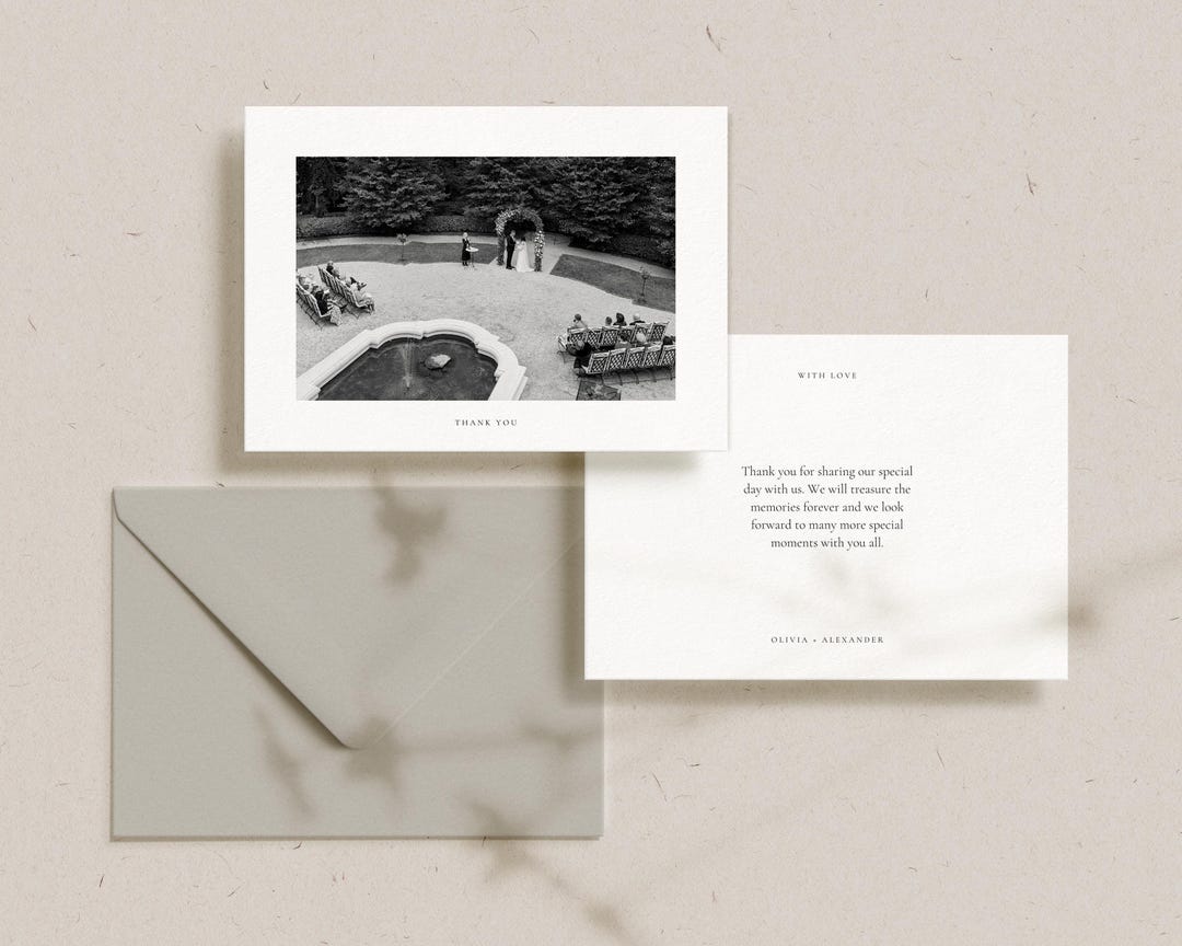 Editable Wedding Thank You Card Template | Minimalist Design (canva ...