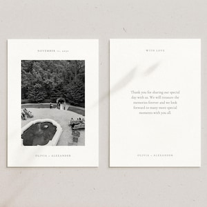 Hochzeit Danke-Karte Vorlage | Bearbeitbare Dankeskarte | DIY druckbare Canva Vorlage | Moderne minimale anpassbare Hochzeit Briefpapier