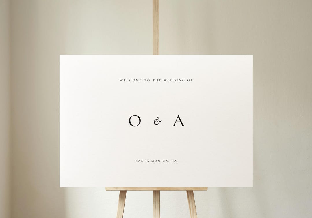 Minimal Wedding Welcome Sign Template | Editable Sign | DIY Wedding ...