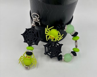 Halloween Stanley Charms Set, Spider Web Handle Bracelets, Web Glow Straw Accessories