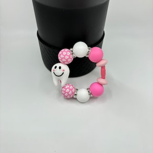 Stanley Accessories Beaded Stanley Cup Charm Tumbler Accessories 3D Tooth Dentist Dental Hygienist Tooth Fairy Handle Bracelet Charm