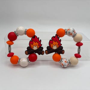 Stanley Cup Accessories | Tumbler Accessories | Cup Handle Bracelet | Stanley Cup Charm | Camping Glamping Campfire Smores Handle Bracelet