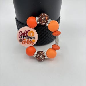 Handmade Beaded Cup Charm Tumbler Handle Charm Stanley Accessories Stanley Cup Charm Halloween Autumn Fall Charm Fall is My Favorite Color