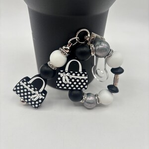 Stanley Cup Accessories, Handle Bracelet Charms, Straw Dangles, Polka Dot Bow Purse Charm Accessory