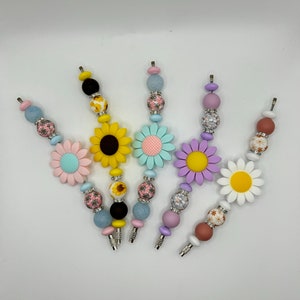 Beaded Beadable Silicone Focal Beverage Cup Charm for Tumblers Bougie Boujee Sunflower Themed Flower Handle Charm