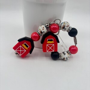 Stanley Cup-armband, 3D-berlocker med handtag, sugrörshängen med bondgårdsdjur, Cottagecore