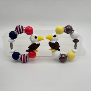 Stanley Cup Accessories | Tumbler Accessories | Cup Handle Bracelet | Stanley Cup Charm | America USA Eagle Handle Bracelet | Patriotic Bird