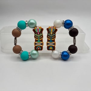 Stanley Cup Accessories | Tumbler Accessories | Cup Handle Bracelet | Stanley Cup Charm | Totem Pole Summer Vibes Beach Handle Bracelet