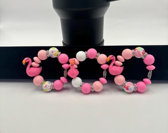Stanley Handle Charm | Beverage Cup Charm | Tumbler Charm | Stanley Accessories | Stanley Cup Charm | Pink Flamingo Cup Handle Charm