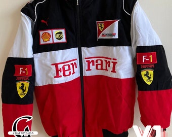 Ferrari racing jacket - Embroidered Ferrari F1 Jacket - retro classic racing jackets - in 2 styles