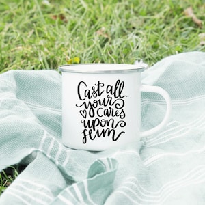 Cast All Your Cares Upon Him 1 Peter 5:7 Bible Verse SVG & PNG Cricut Silhouette Cut File