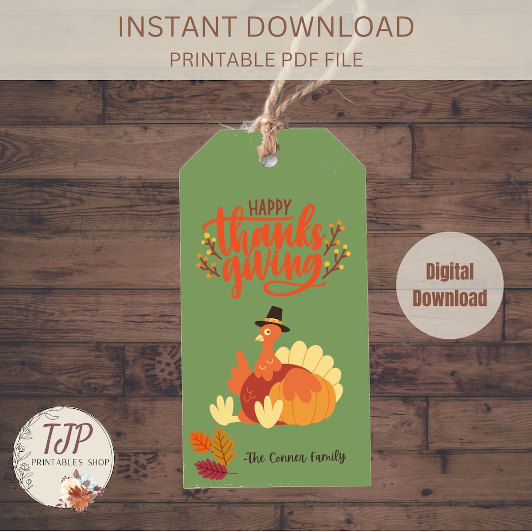 Happy Thanksgiving Favor Tag Autumn Treat Tag Thanksgiving Etsy