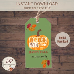Happy Fall favor tag, Pumpkin happy fall tag, Fall staff appreciation tag, fall gift tags, printable fall gift tag, fall gift basket tag