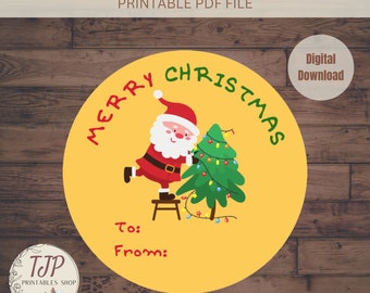 Vrolijk kerstfeest Kerstcadeaulabels, Leraarcadeaulabels, Kerststickerlabels, Cadeaulabelstickers, Kerststickers, Stickerlabels