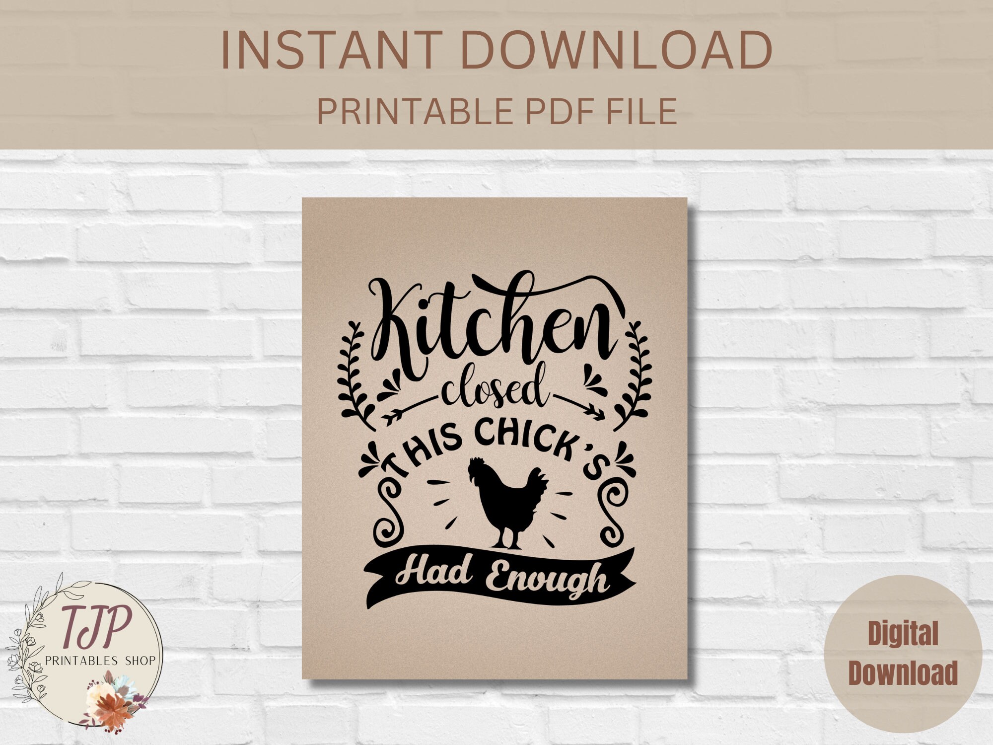 Farmhouse Kitchen Printable | Rustic Wall Decor | Kitchen Wall Decor ...