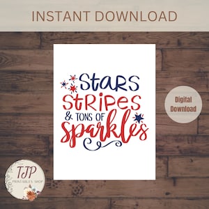 4th of July Party Decor for fourth of July digital download party decorations for 4th of July printable