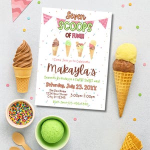 Eis Einladung Eis Geburtstagseinladung Eis Geburtstagsparty Eis soziale Sofort Download Bearbeitbare Datei ICP01