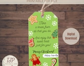 Merry Christmas Gift Tag, Teacher gift tag, Printable Holiday gift tag, Holiday favor tag, Xmas gift tag, Coworker Holiday Gift Tag