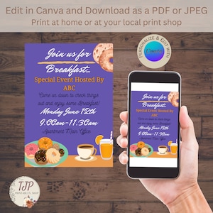 Breakfast event flyer for breakfast editable flyer for breakfast printable flyer