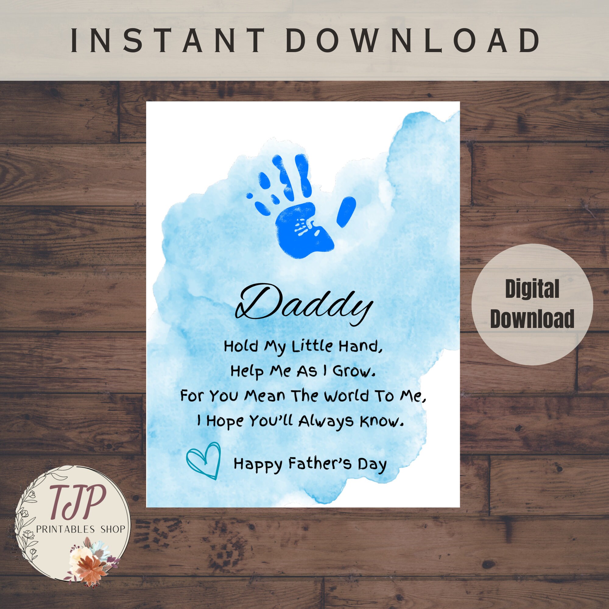 Fathers Day Handprint Editable Printable Finger Painting Craft for Dad ...