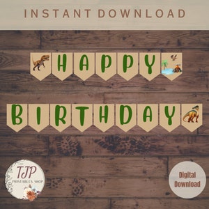 A Rawrr-some dino birthday Banner for Birthday Party printable dinosaur birthday party banner DSR02