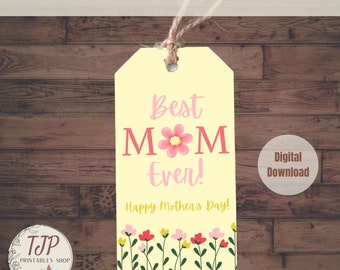 Mothers Day Tag, Printable Mothers Day Tag for Mom Gift, Mothers Day Gift, Happy Mothers Day, Best Mom
