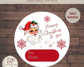 Kerstman Vrolijk Kerstcadeau Etiketten, Leraar Cadeau Etiketten, Kerst Sticker Etiketten, Cadeau Label Stickers, Kerststickers, Sticker Etiketten