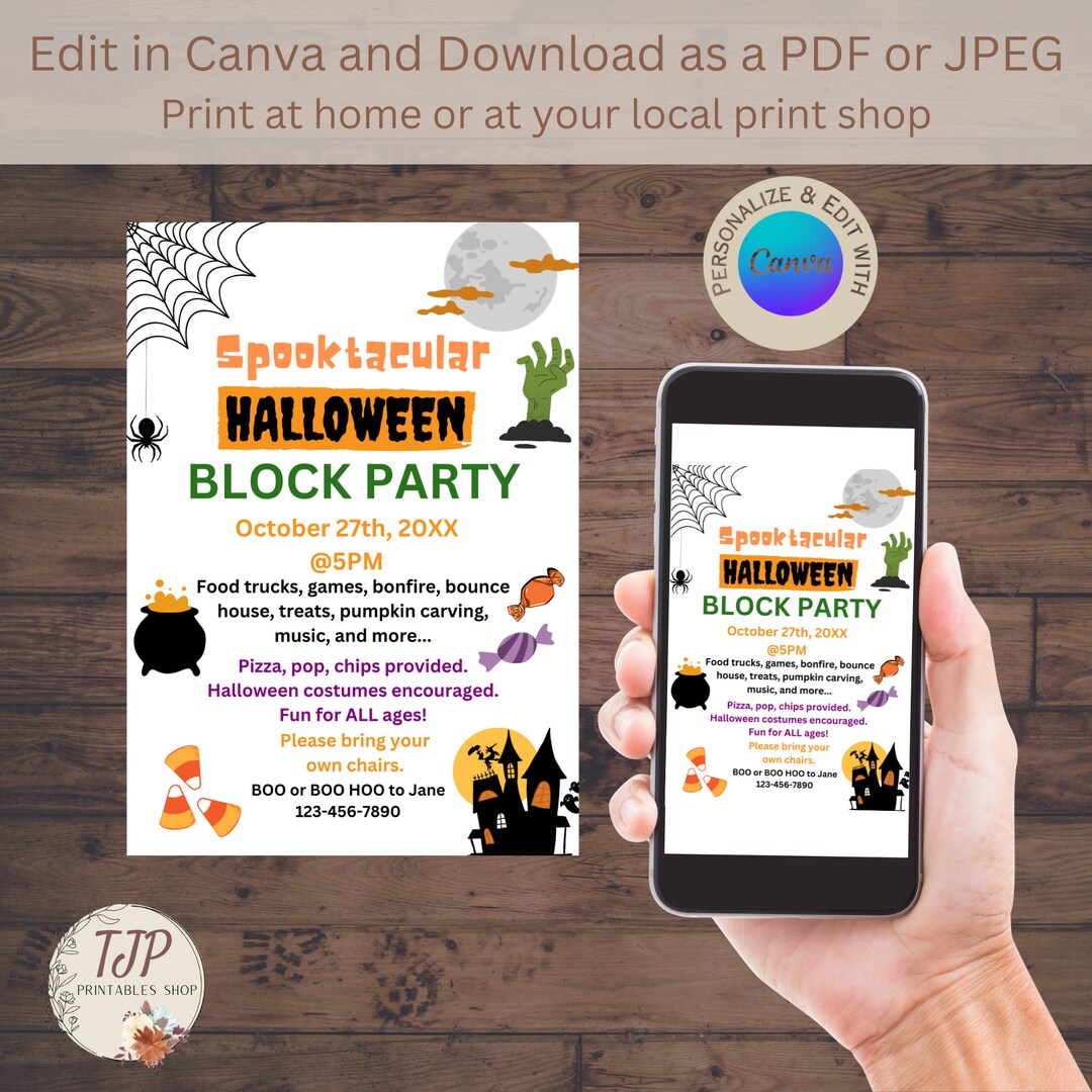 Halloween Block Party Invitation for Block Party Invitation for ...