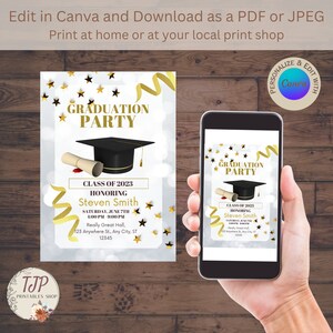 printable graduation party invitation template, instant download graduation invitation, editable graduation invite, graduation party